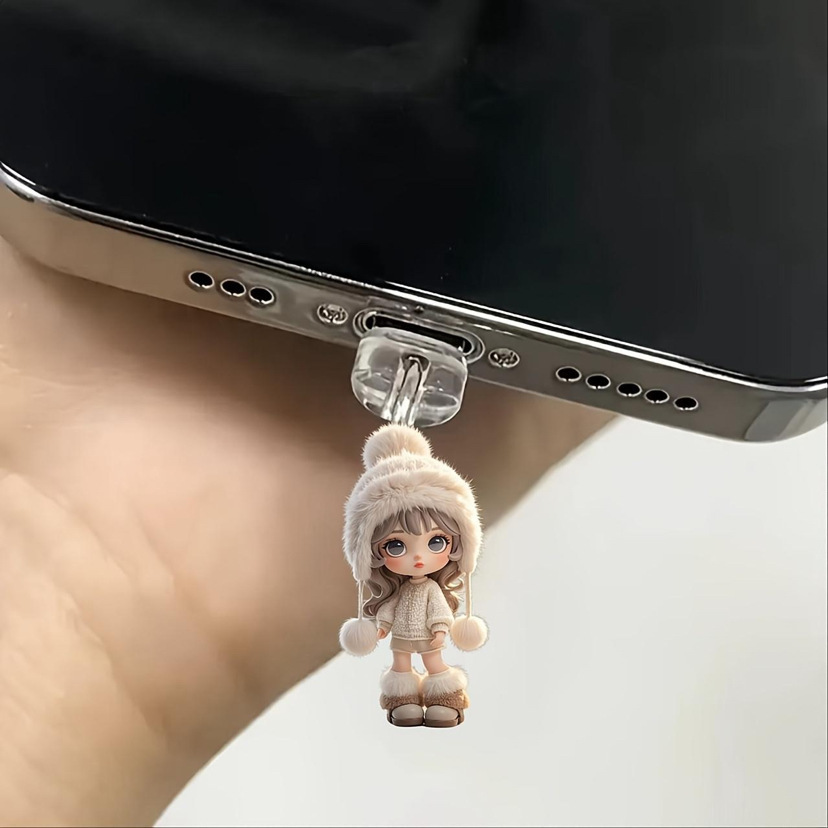 Phone Accessories For Teens - 강아지 먼지 플러그 만화 전화 액세서리