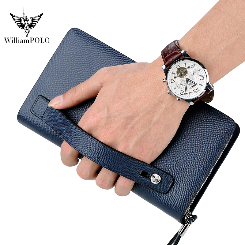 Phone Accessories Business - 윌리엄폴로 명품 남성 가죽 클러치 백