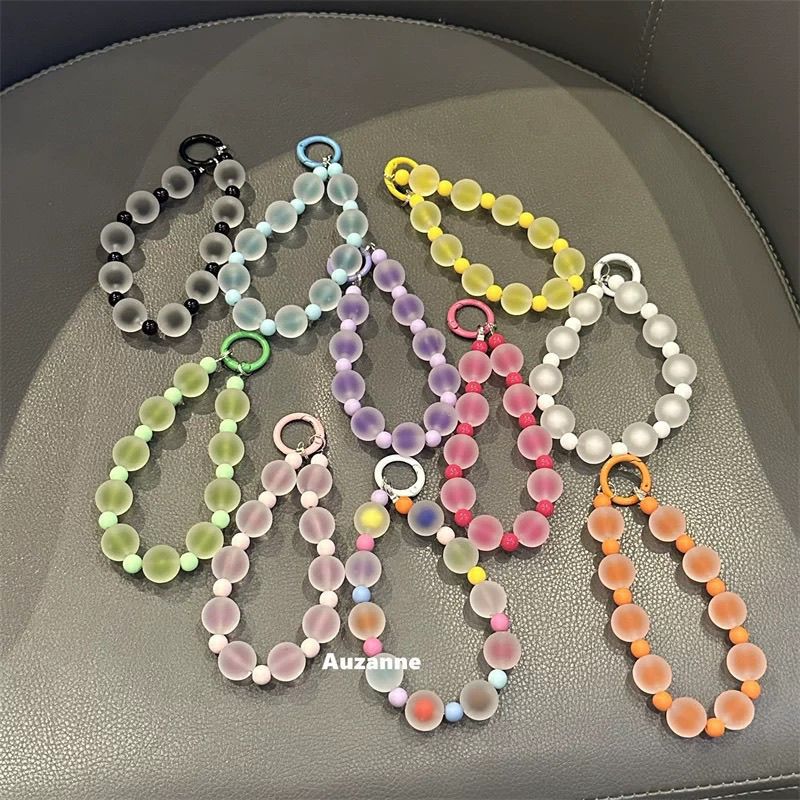 Phone Accessories For Teen Girls - 달콤한 캔디 컬러 무광 매트 비즈