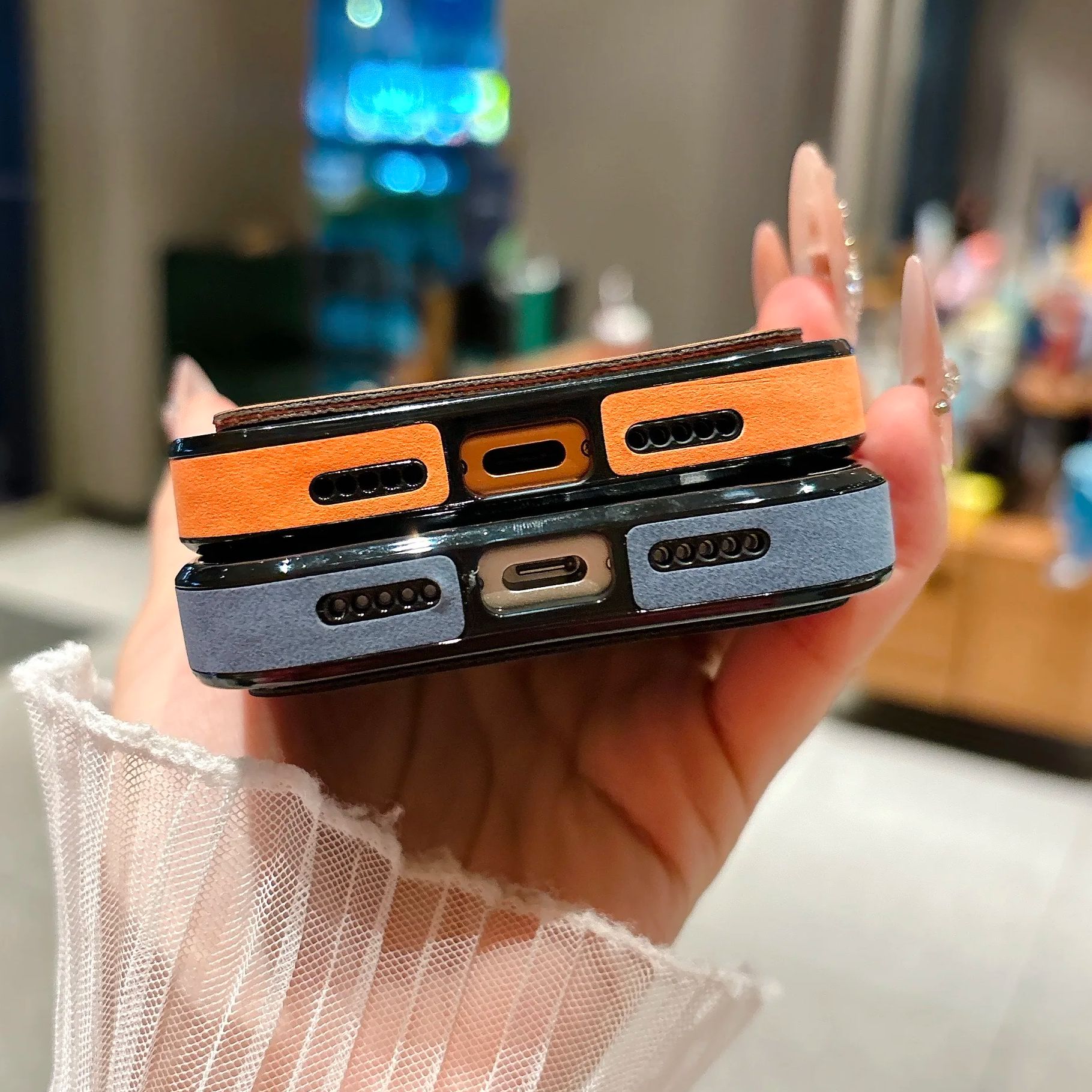 지갑 카드 홀더 스웨이드 가죽 폰 케이스 아이폰 17  - Phone Accessories Business 리뷰 및 가격