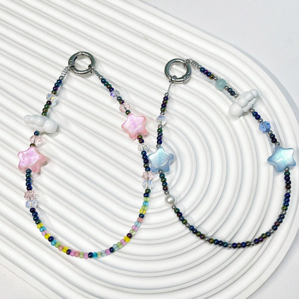 헤어룩 에스테틱 클라우드 스타 비즈 폰 체인 블랙 시드 - Phone Accessories For Teen Girls 리뷰 및 가격