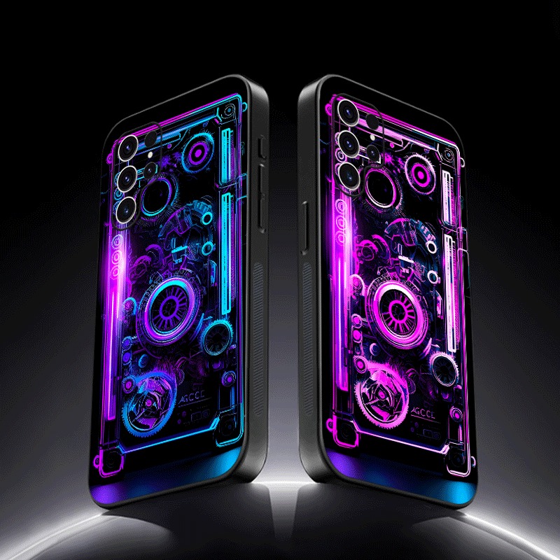 퍼플 블루 메카니컬 기어 LED 플래시 폰 케이스 삼성 - Led Flash Case 리뷰 및 가격