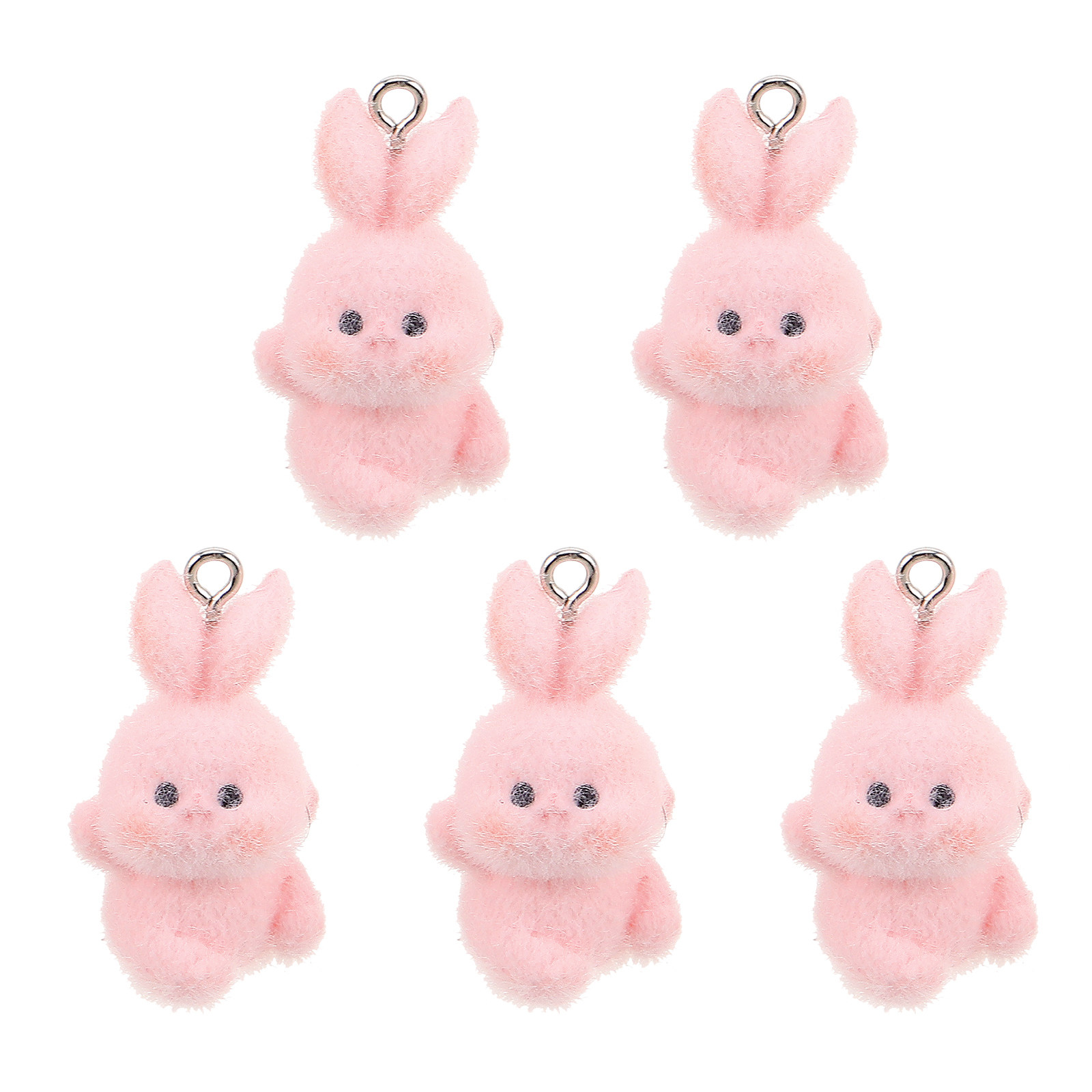 5개입 플로킹 토끼 펜던트 만화 토끼 참 장식 핸드메이 - Phone Accessories For Teens 리뷰 및 가격