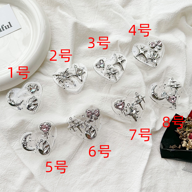 클리어 하트 폰 그립 홀더, 뒷면 접착식 Y2K 코케트 - Phone Accessories Vendor 리뷰 및 가격