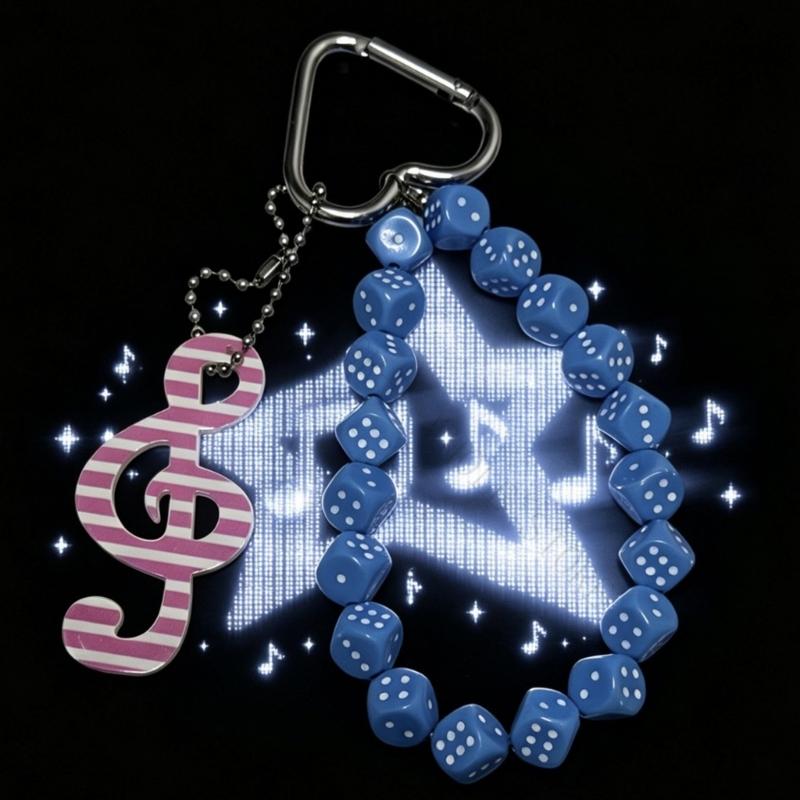 R7UF 독특한 손으로 만들어진 파란색 음표 키 체인  - Phone Accessories For Teens 리뷰 및 가격