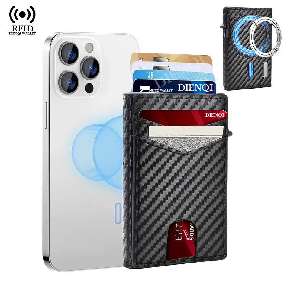 휴대용 명함 홀더 마그세이프 카본 파이버 지갑 남성용  - Phone Accessories Business 리뷰 및 가격