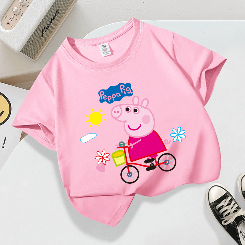 Peppas Pig 시리즈 티셔츠 반팔 여름 통기성 캐 - Phone Accessories On Top 리뷰 및 가격
