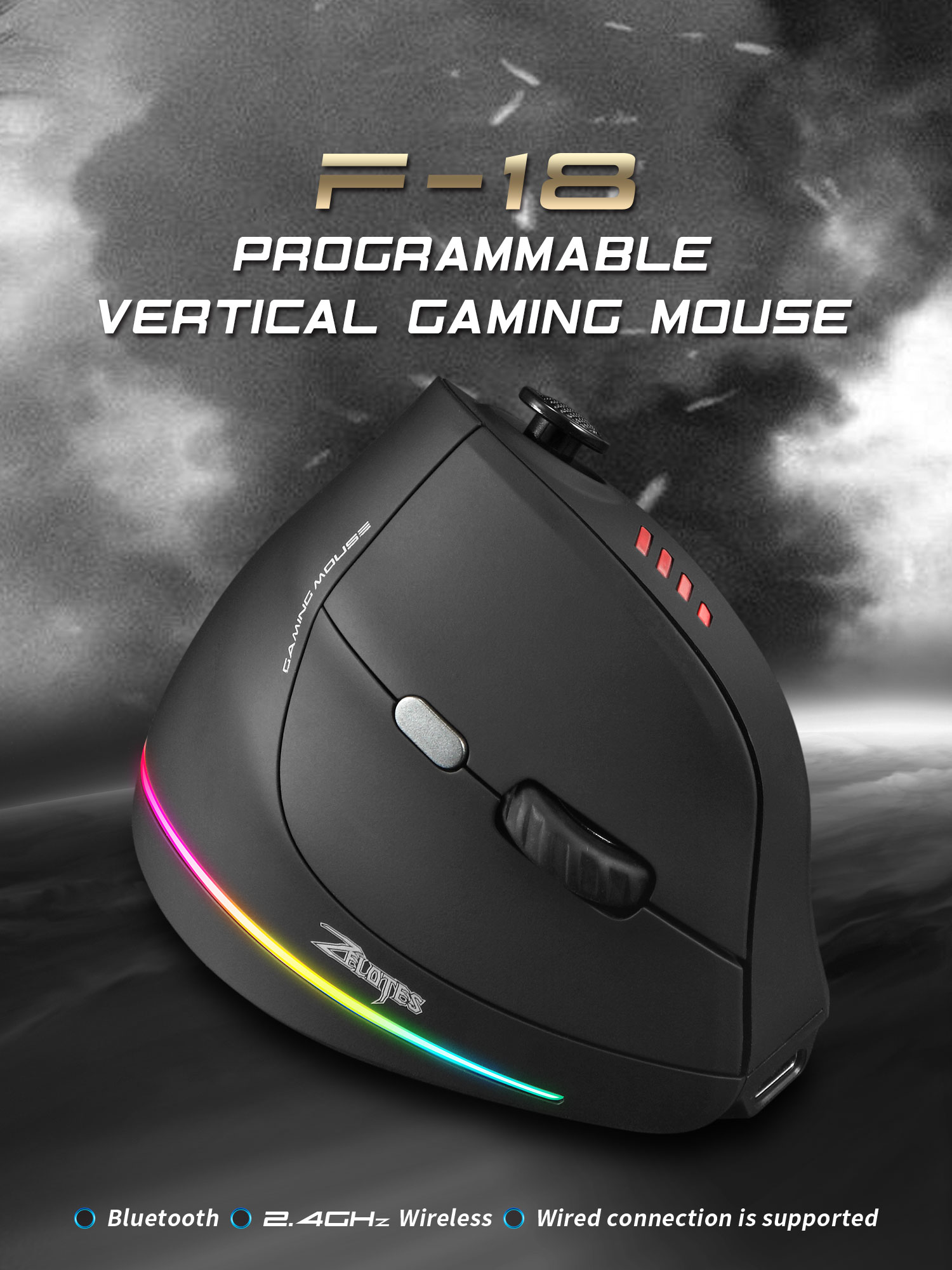 Jomaa RGB 백라이트 게이머 용 무선 수직 마우스 - Gaming Controller Phone 리뷰 및 가격